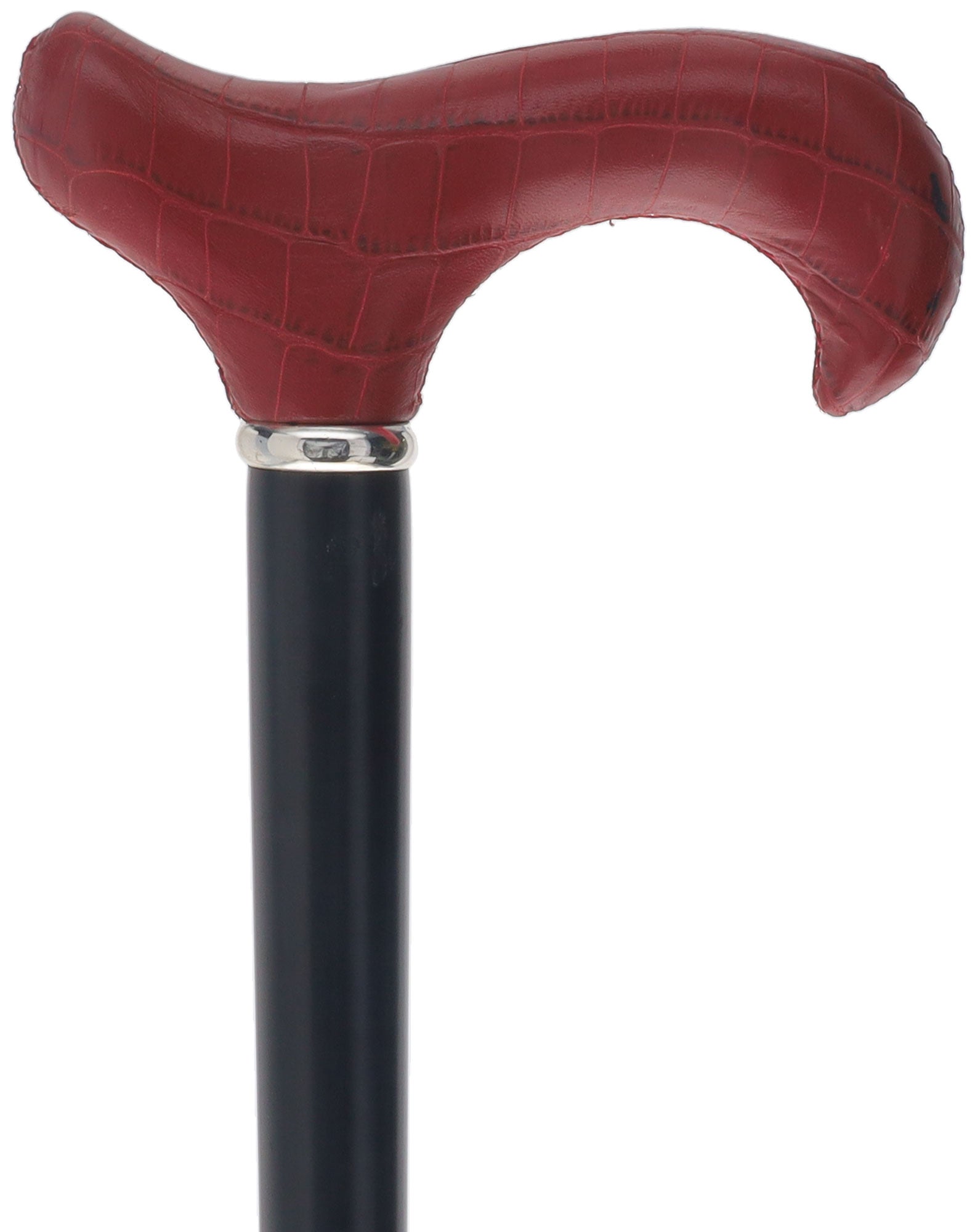 Unique single item listing: Red leather wrapped handle walking cane w/ black shaft Cheap Usa Stockist