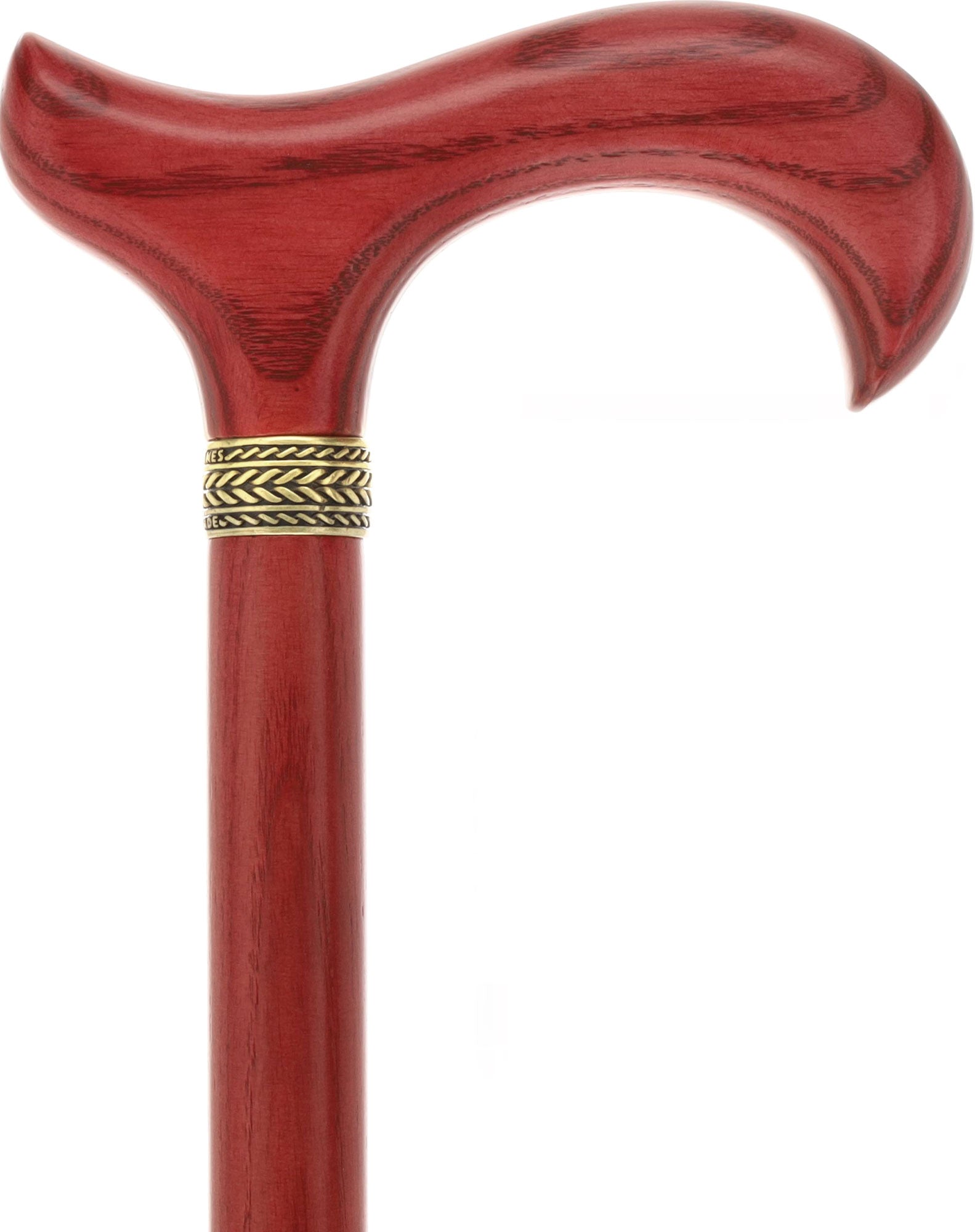 Striking Mahogany Red Derby Cane: Premium Natural Ash Wood w/ Pewter Collar Marketable Cheap Pice