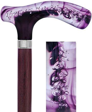 Purple and Clear Acrylic Bubble Handle Cane w/ Custom Wooden Shaft Cheapest Pice Cheap Pice