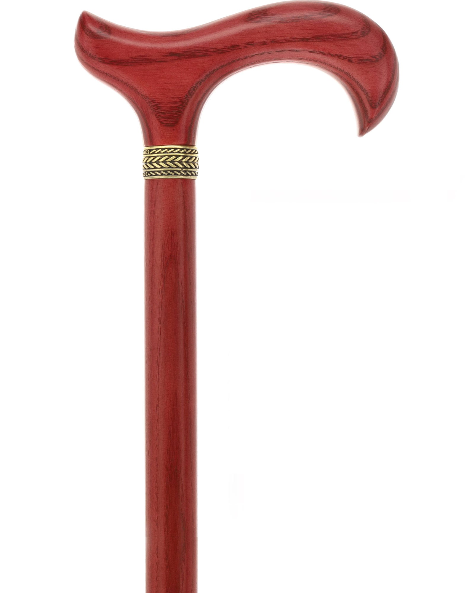 Striking Mahogany Red Derby Cane: Premium Natural Ash Wood w/ Pewter Collar Marketable Cheap Pice