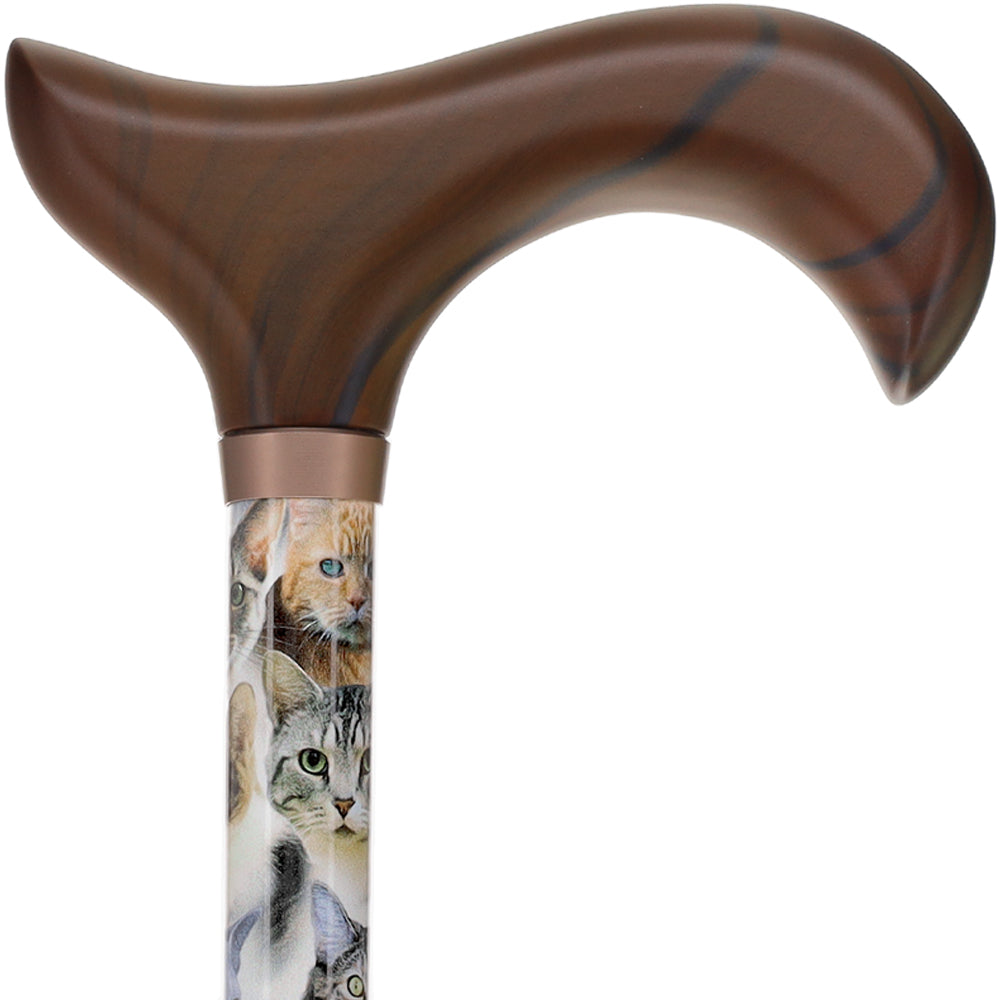 Cat Lovers-Designer Cane, Adjustable w/ Patterned Handle With Credit Card Cheap Pice