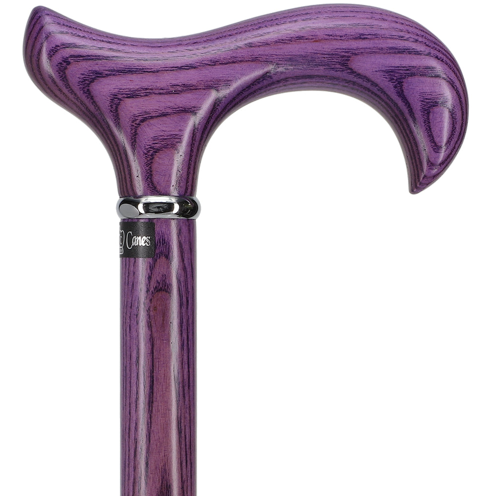 Vivid Purple Derby Walking Cane With Ash Wood Shaft and Silver Collar w/ SafeTbase Footlocker Pictures Cheap Online