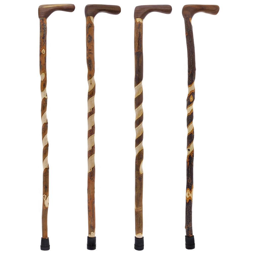 Elegant Spiral & Natural Bark Cane: Hickory & Walnut Craft Clearance Inexpensive