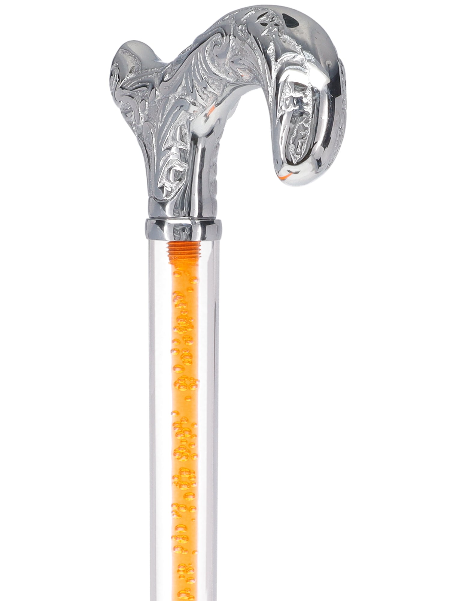 Color Crystal Elegance Chrome Derby Cane with Invisible Acrylic Shaft Options Geniue Stockist