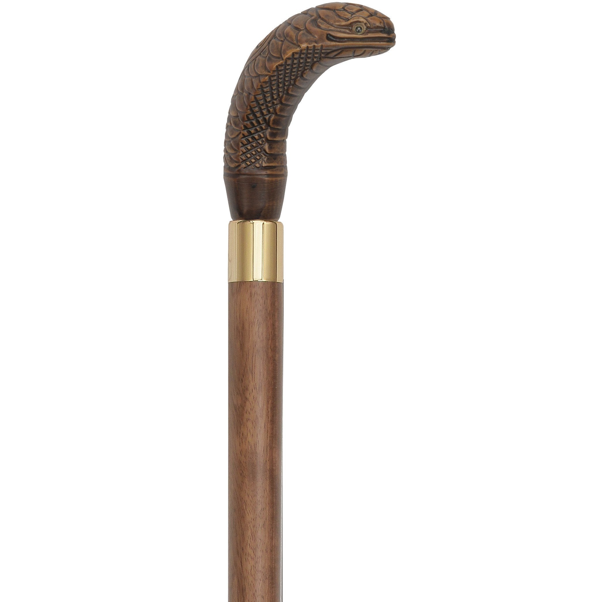 Brown King Cobra Imitation Wood Handle - Italian Handle w/Custom Shaft and Collar Comfortable Cheap Pice