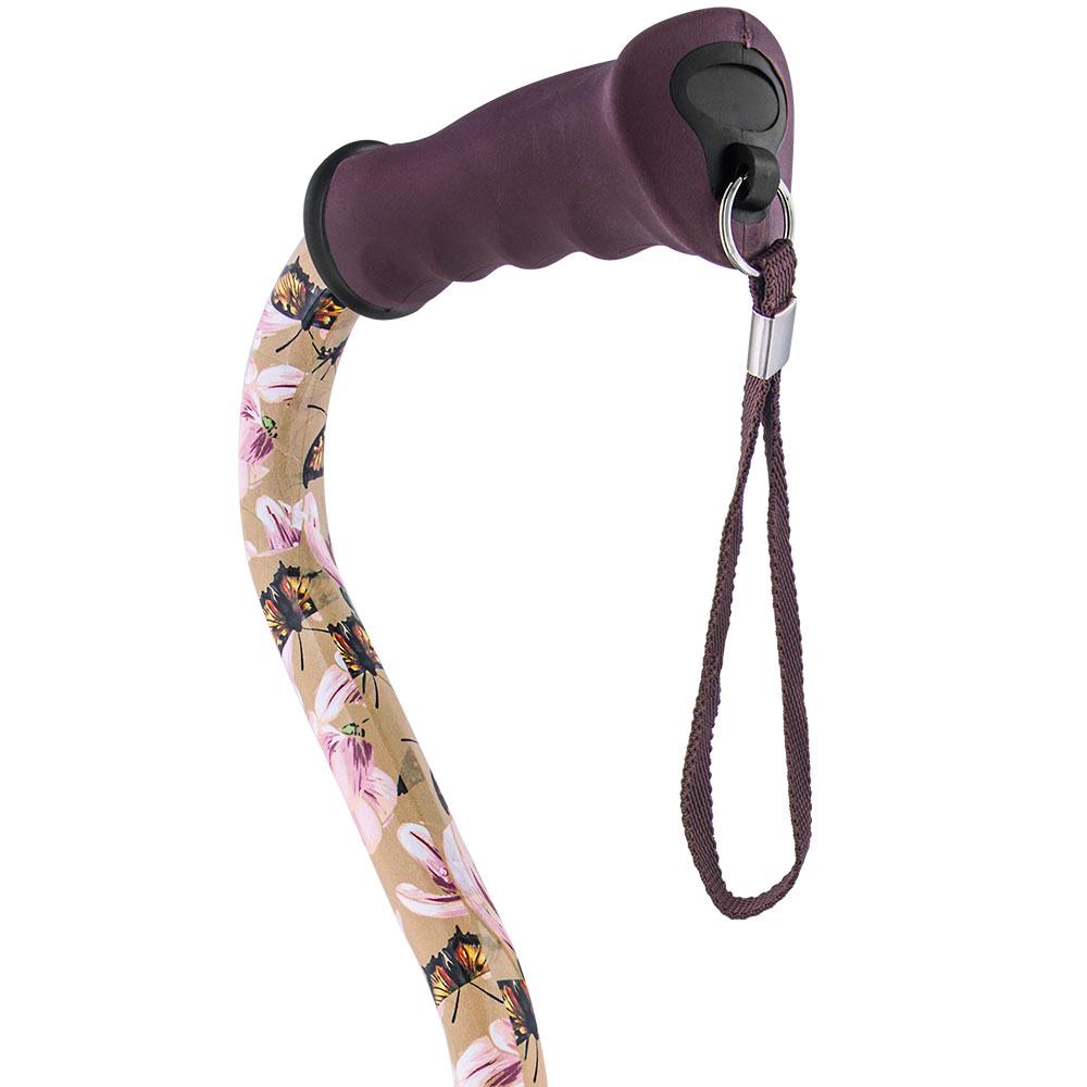 Lily and Butterfly Aluminum Convertible Quad Walking Cane with Comfort Grip - Adjustable Shaft Visit