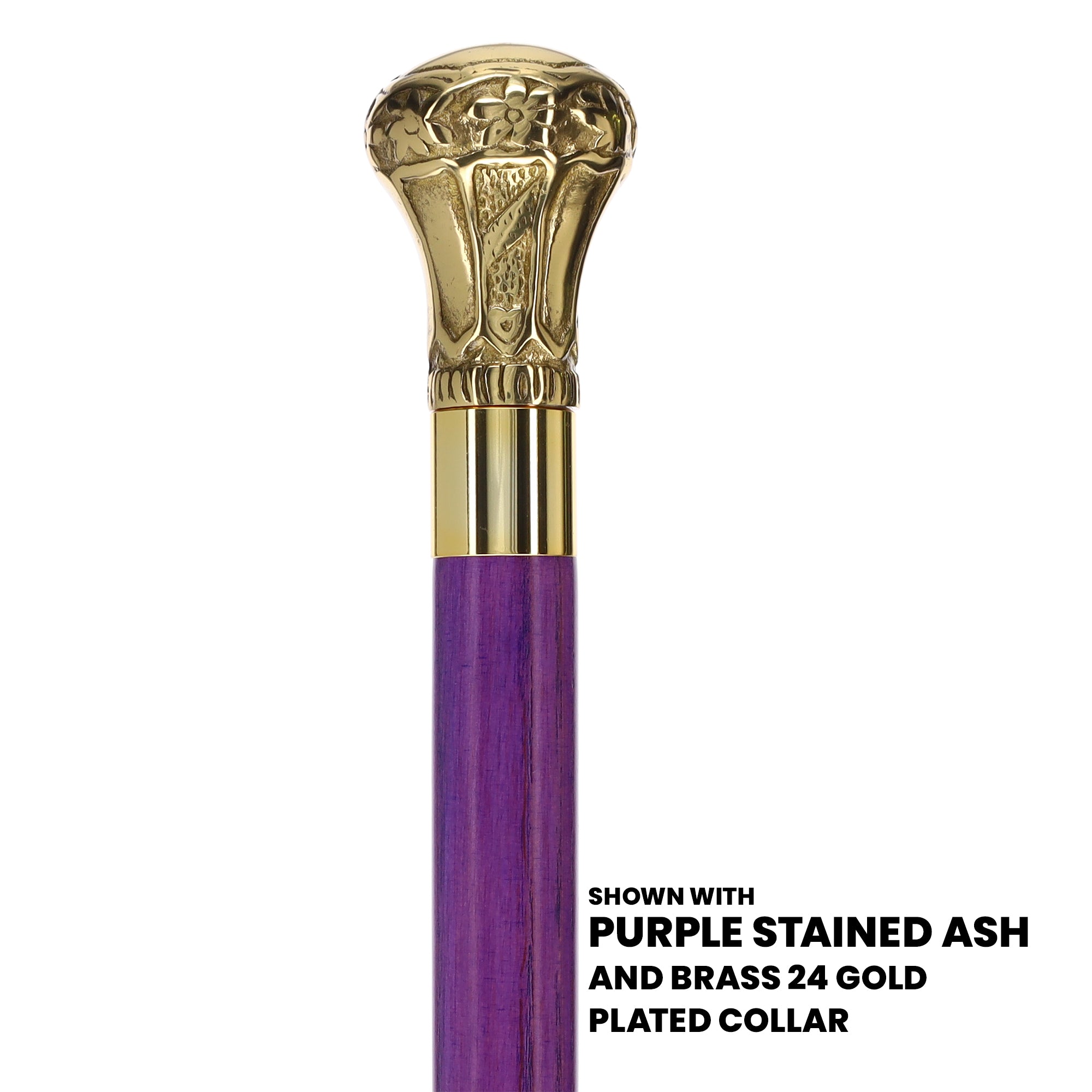 Premium Brass Knob Handle Cane: Stained Custom Color Shaft Best Wholesale Online