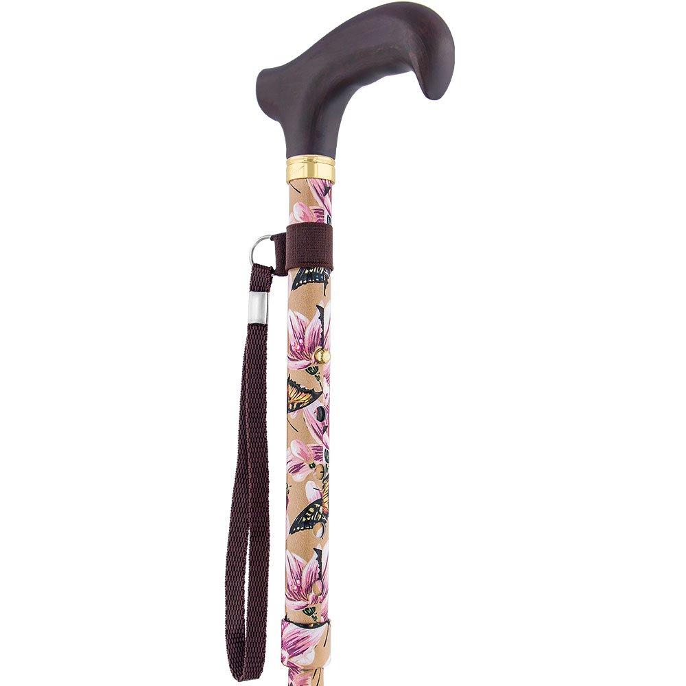 Lily & Butterfly Derby: Elegant, Adjustable Folding Cane Outlet Purchase