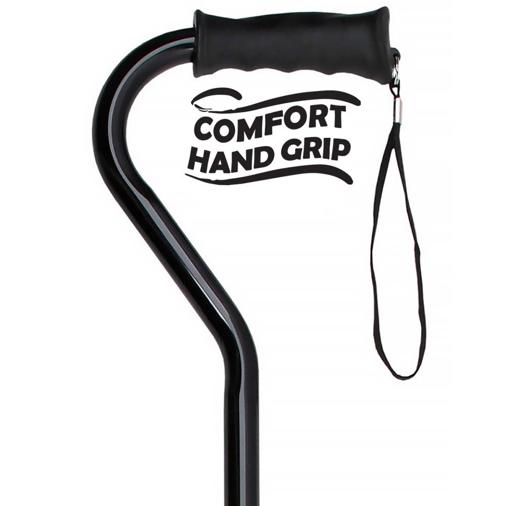 Black Aluminum Convertible Quad Base Walking Cane - Adjustable Shaft Clearance Visit New