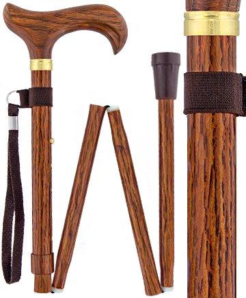 Scratch and Dent Realistic Wood Designer Folding Adjustable Walking Cane V1279 Looking For For Sale