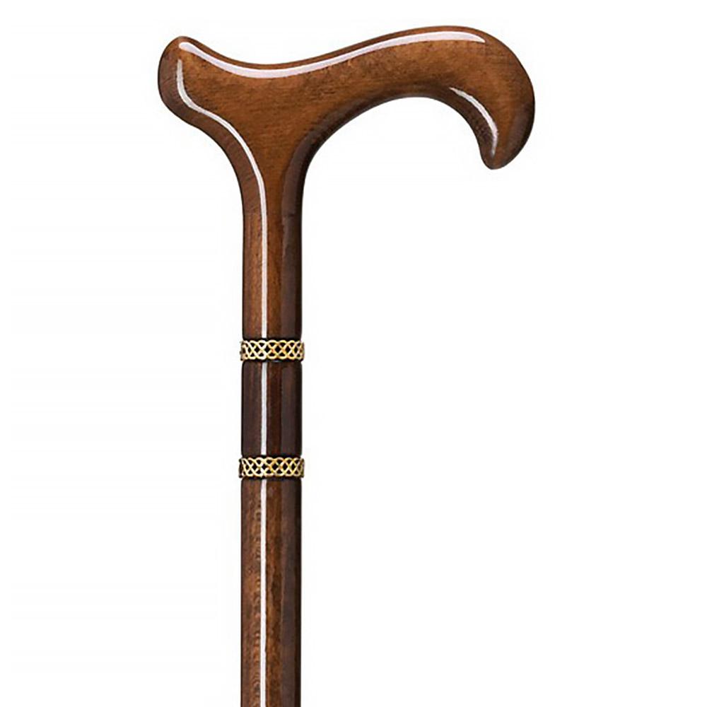 Scratch and Dent Gold Rings & Walnut Braided Derby Cane: Elegant Design V3362 Sale Recommend