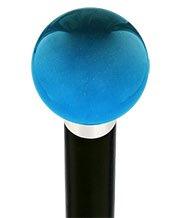 Ocean Blue Metallic Round Knob Cane w/ Custom Wood Shaft & Collar Free Shipping Pick A Best