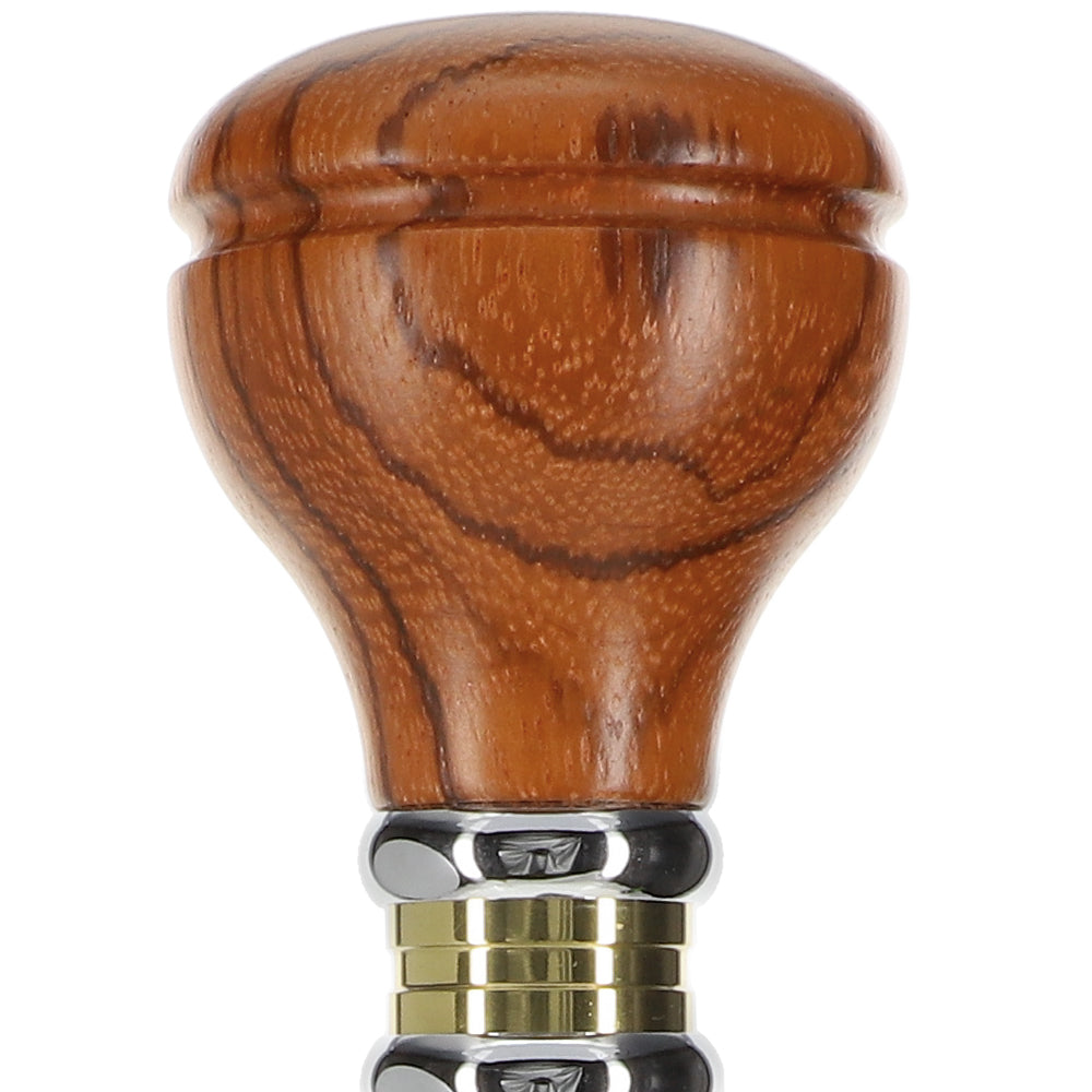 Scratch and Dent Rosewood Flat Top Knob Handle Walking Stick With Rosewood Shaft and Two Tone Collar V2281 Buy Cheap Fake