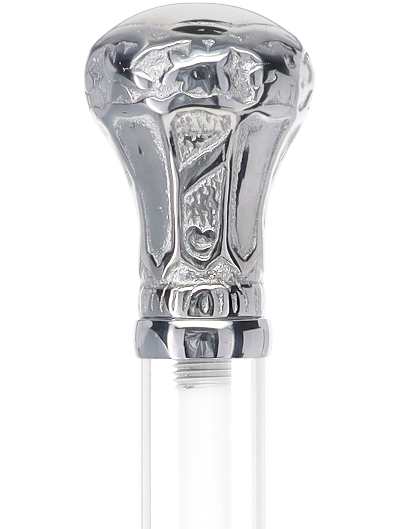 Crystal Elegance Chrome Knob Cane with Invisible Acrylic Shaft Options Excellent Online