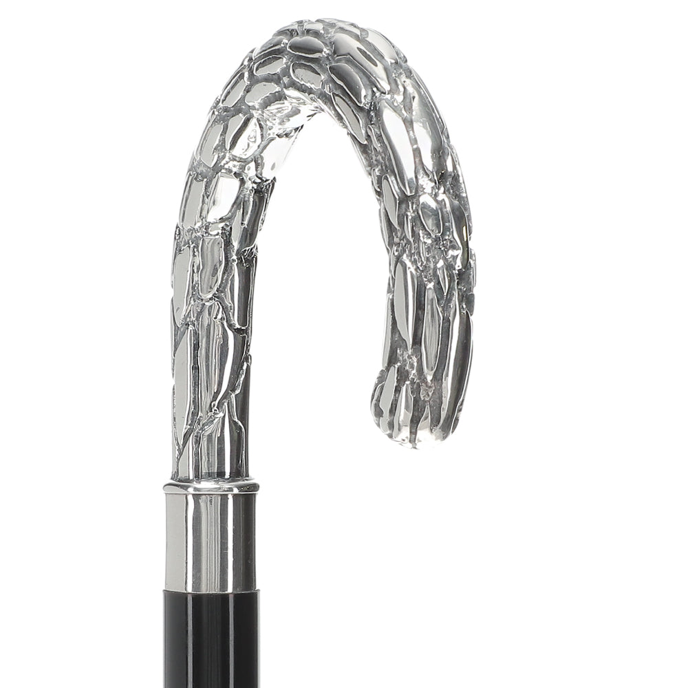 Italian Luxury: Embossed Tourist Cane, Crafted in 925r Silver Buy Cheap Best Store To Get