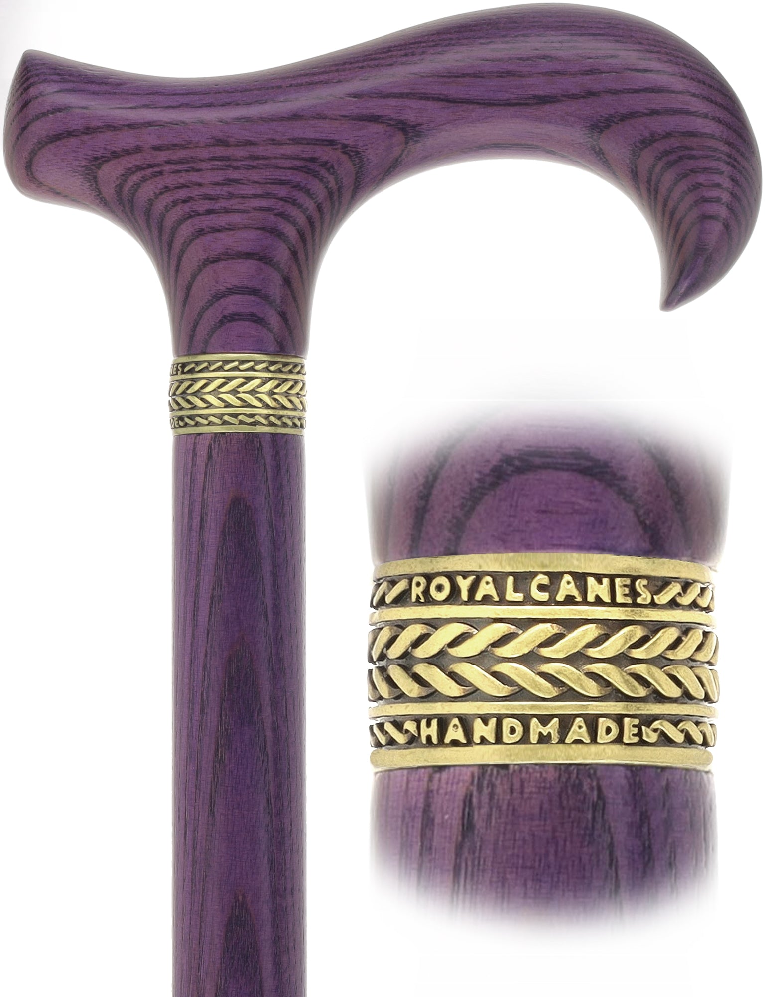 Vivid Purple Derby Cane with Premium Ash Wood Shaft Clearance With Mastercard