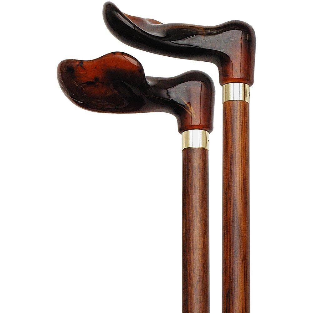 Hand-Specific Palm Grip Cane: Translucent Amber & Cherrywood 100% Original