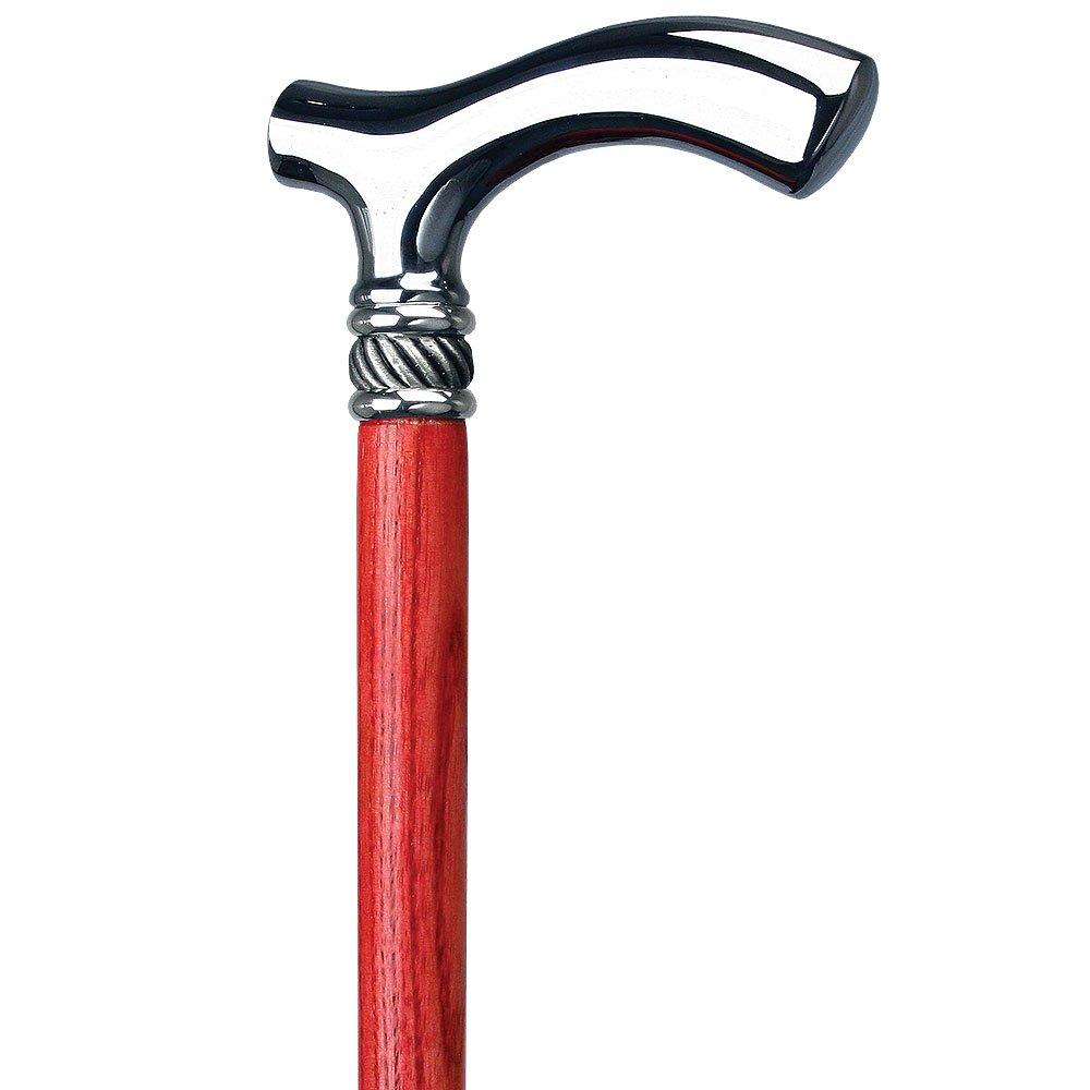 Scratch and Dent Red Slim Line Chrome Plated Fritz Walking Cane With Red Ash Shaft and Pewter Swirl Collar V1614 Discount Latest