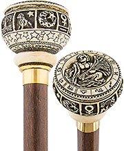 Scratch and Dent Astrological Virgo Knob Cane w/ Beechwood Shaft and Brass Collar V1628 Free Shipping Factory Outlet