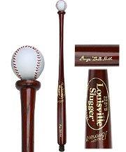 Scratch and Dent Louisville Slugger Leather Baseball Handle Walking Stick - Mahogany Shaft V1842 For Sale Top Quality