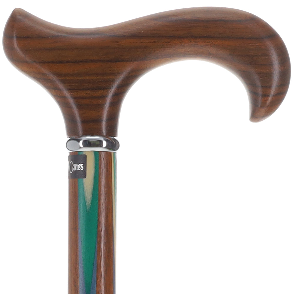 Green & Blue Inlaid Derby: Ovangkol Shaft Colorwood Inlay Buy Cheap Clearance