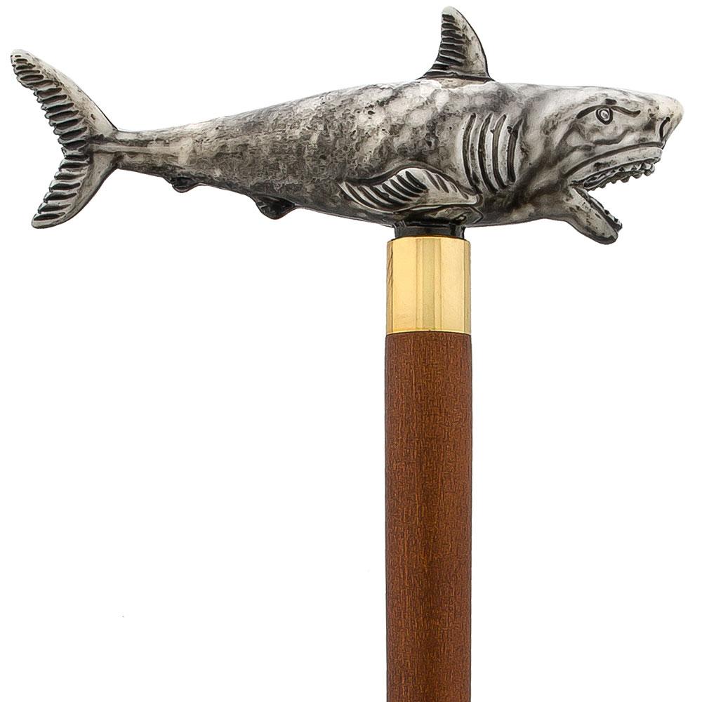 Tiger Shark Handle Cane w/ Custom Shaft & Collar Buy Cheap Popular