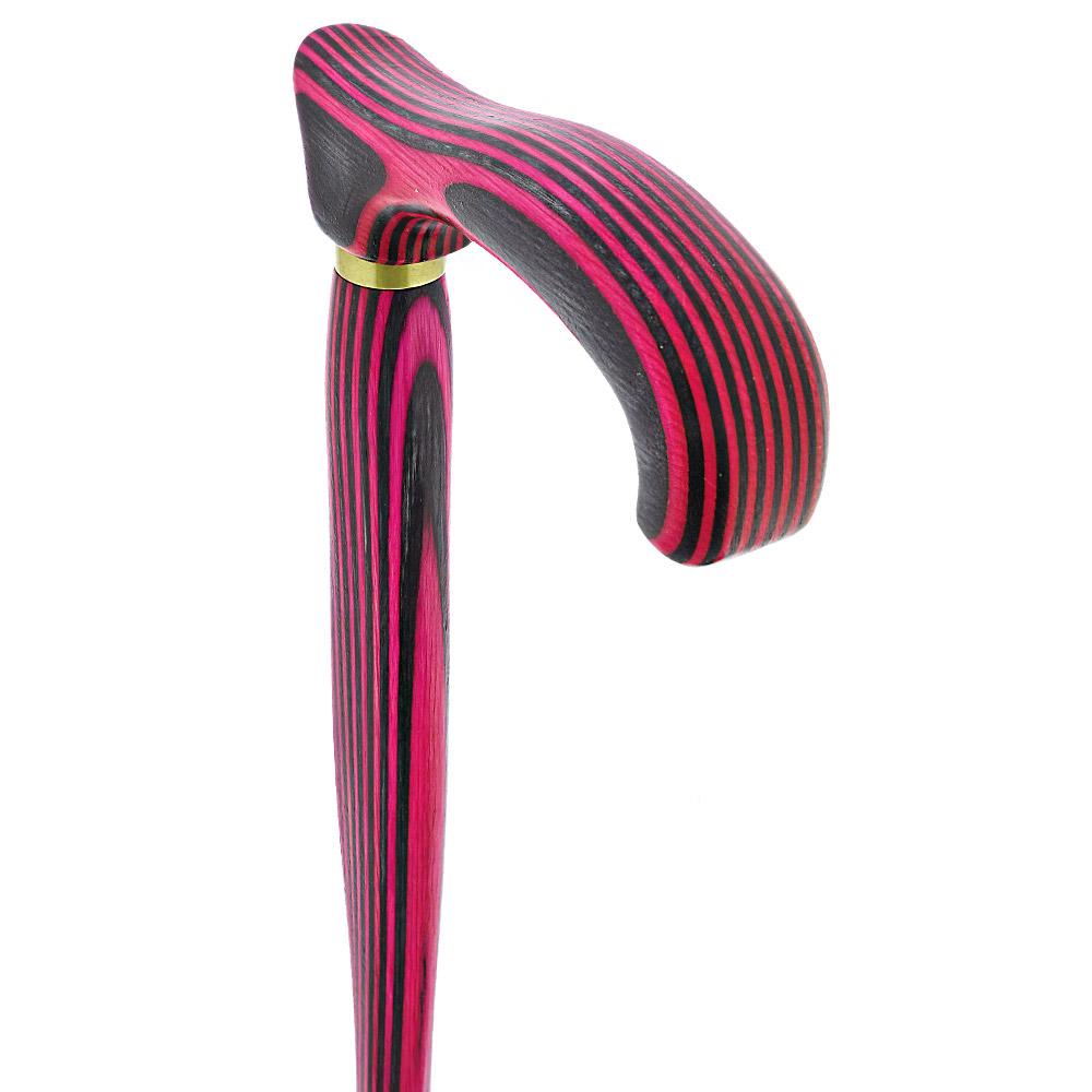 USA-Made Twisted Pink & Charcoal Cane: Vibrant Colorwood Laminate Free Shipping With Mastercard