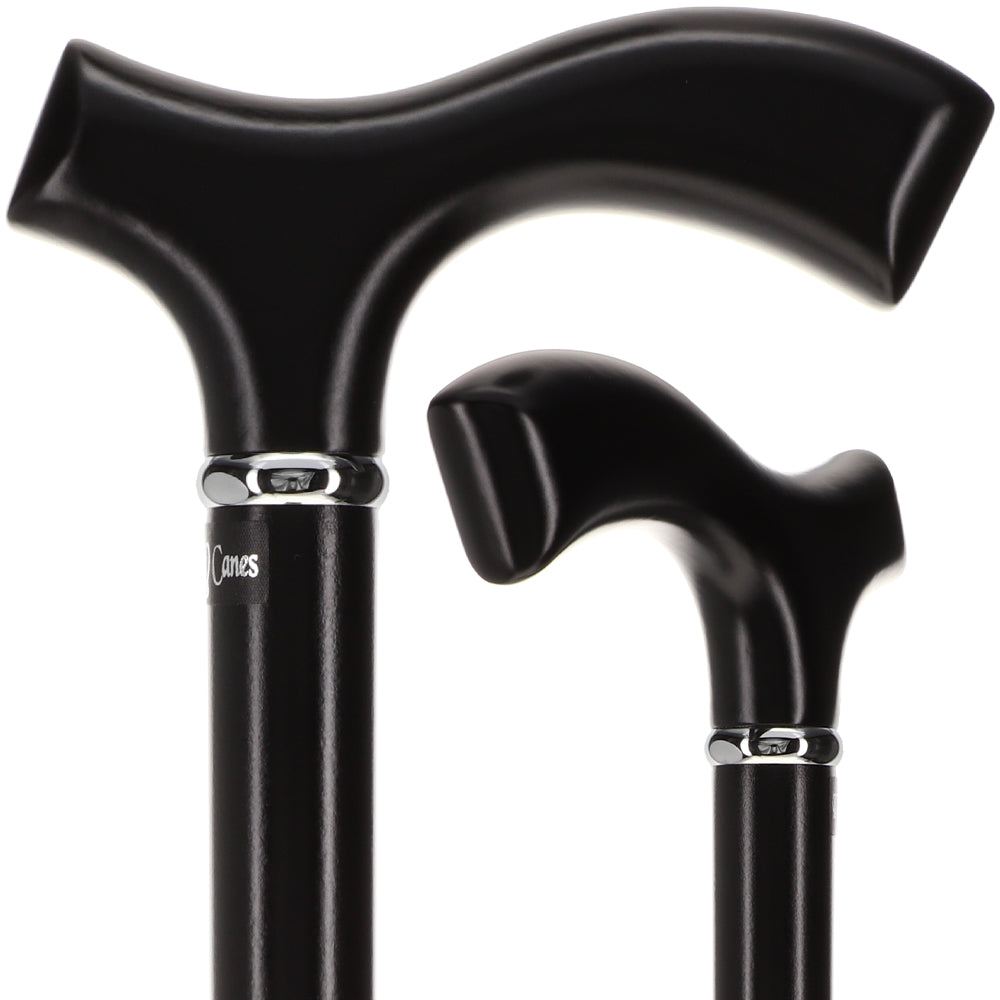 Scratch and Dent Black Beechwood Fritz Walking Cane w/ Silver Collar V2208 Clearance Official