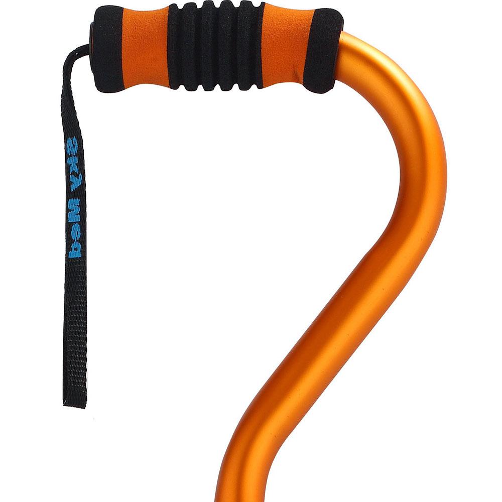 Orange Adjustable Offset Walking Cane w/ Color matching Grip Cheap Sale Manchester Great Sale