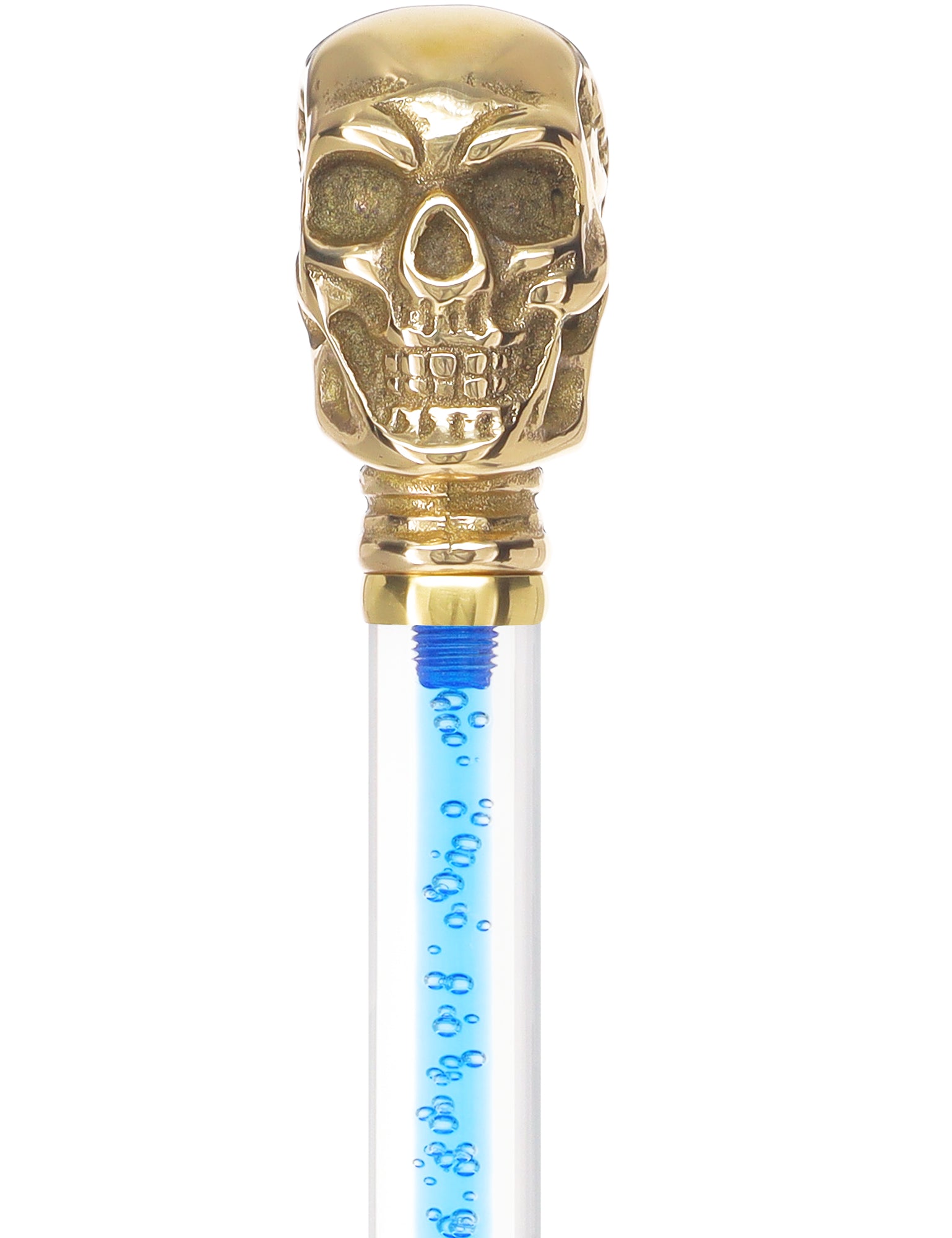 Color Crystal Elegance Brass Skull Cane with Invisible Acrylic Shaft Options Free Shipping 100% Guaranteed