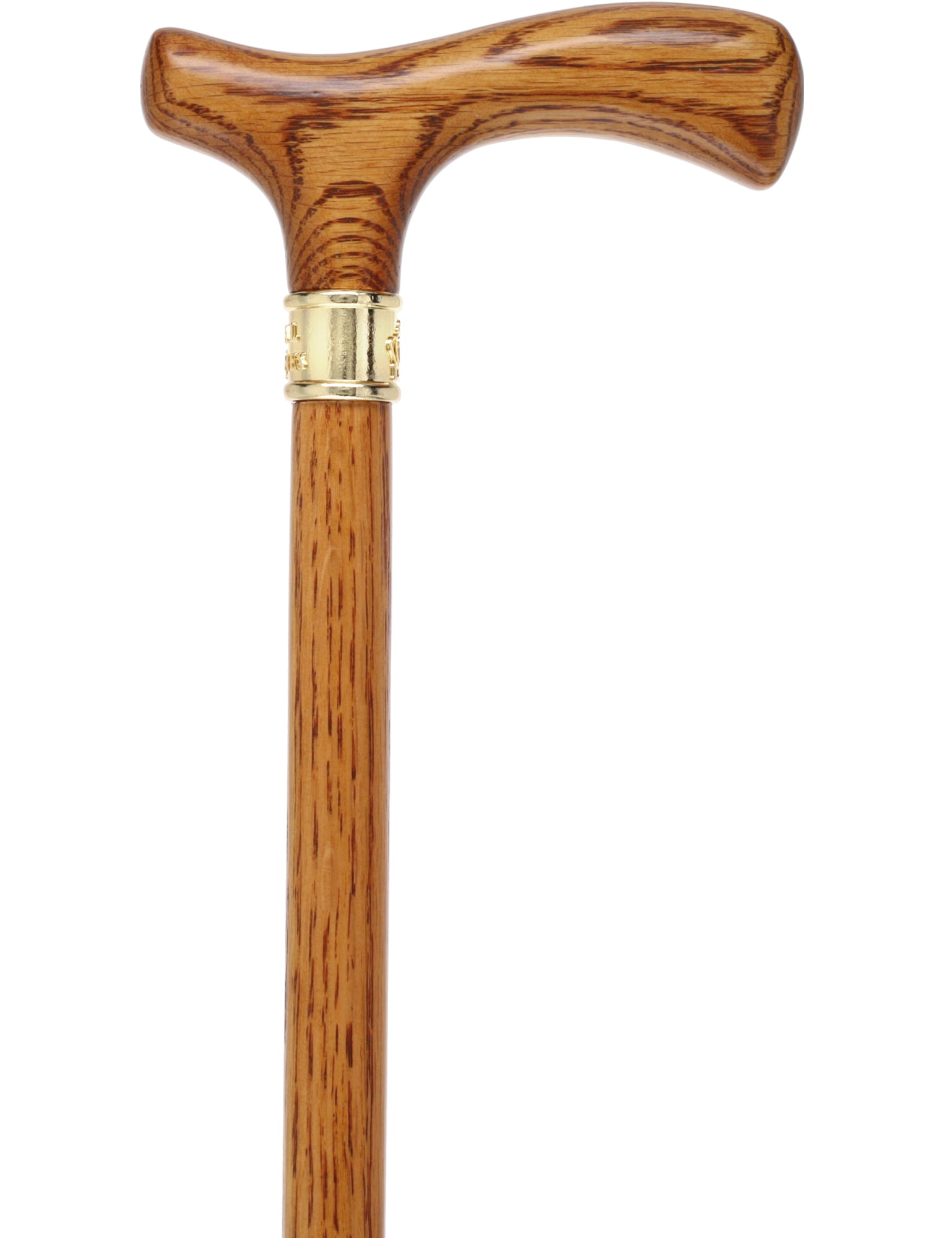 Elegant Slim-Line Oak Fritz Cane with Brass Collar Discount Latest Collections