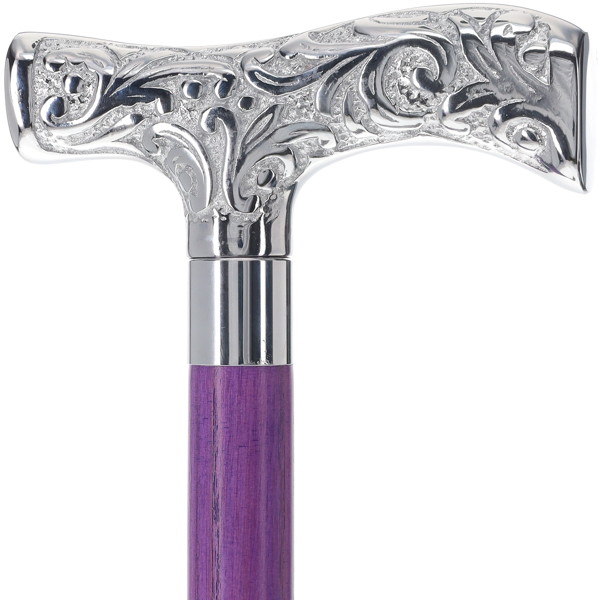 Exclusive Joker-Inspired Chrome T-Shape Cane: Stained Shaft Visit Sale Online