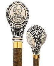 Scratch and Dent Horatio Nelson Scrimshaw Knob Walking Stick w/ Brown Beechwood Shaft & Brass Collar V3249 Discount 2025