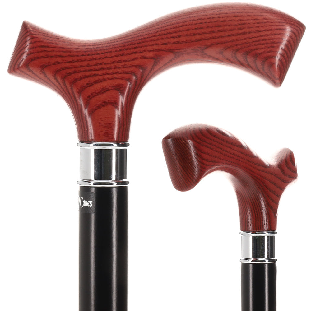 Scratch and Dent XL Genuine Mahogany Ash Fritz Cane w/ Black Beechwood Shaft & Silver collar V2030 Cheap Sale Pay With Visa