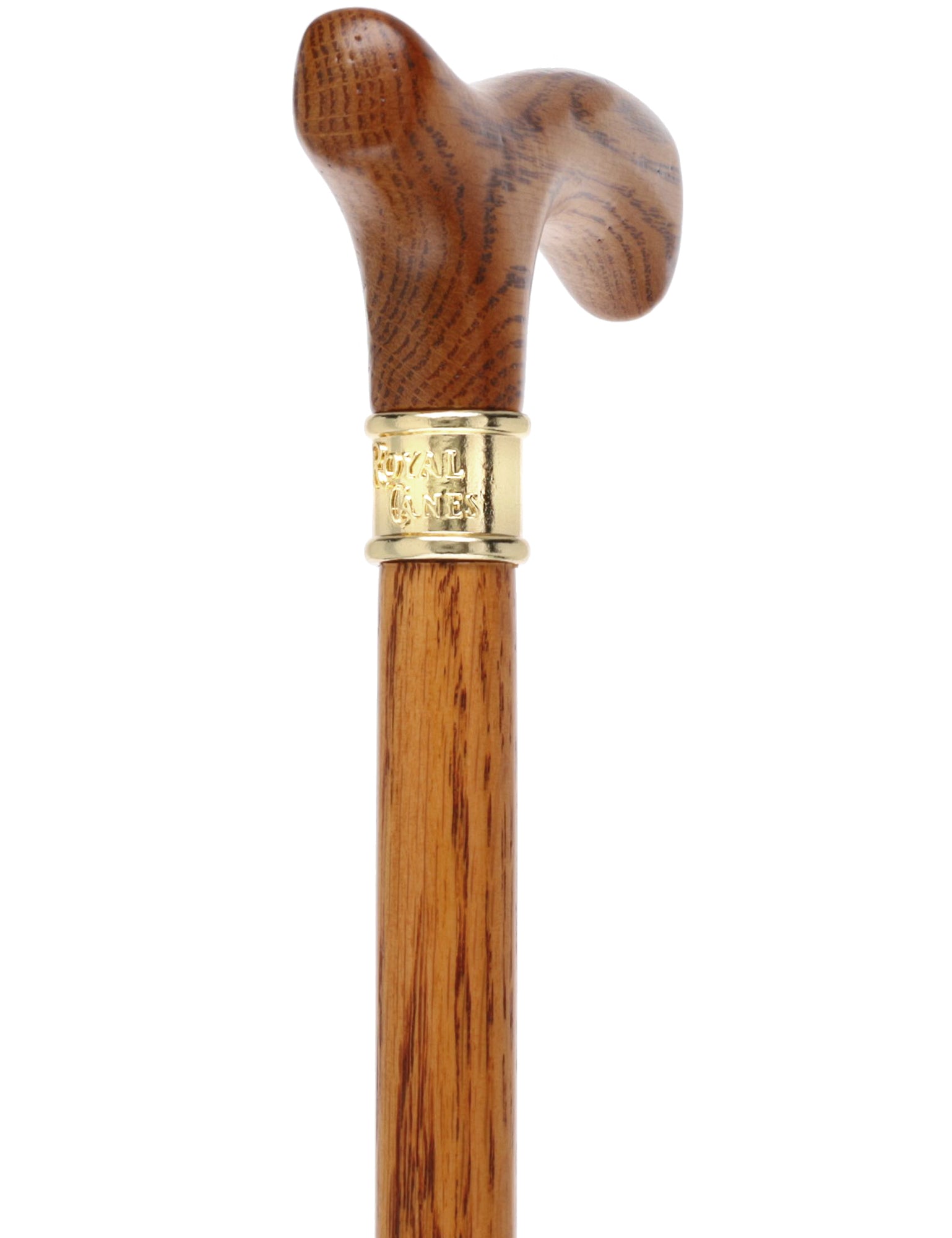 Elegant Slim-Line Oak Fritz Cane with Brass Collar Discount Latest Collections