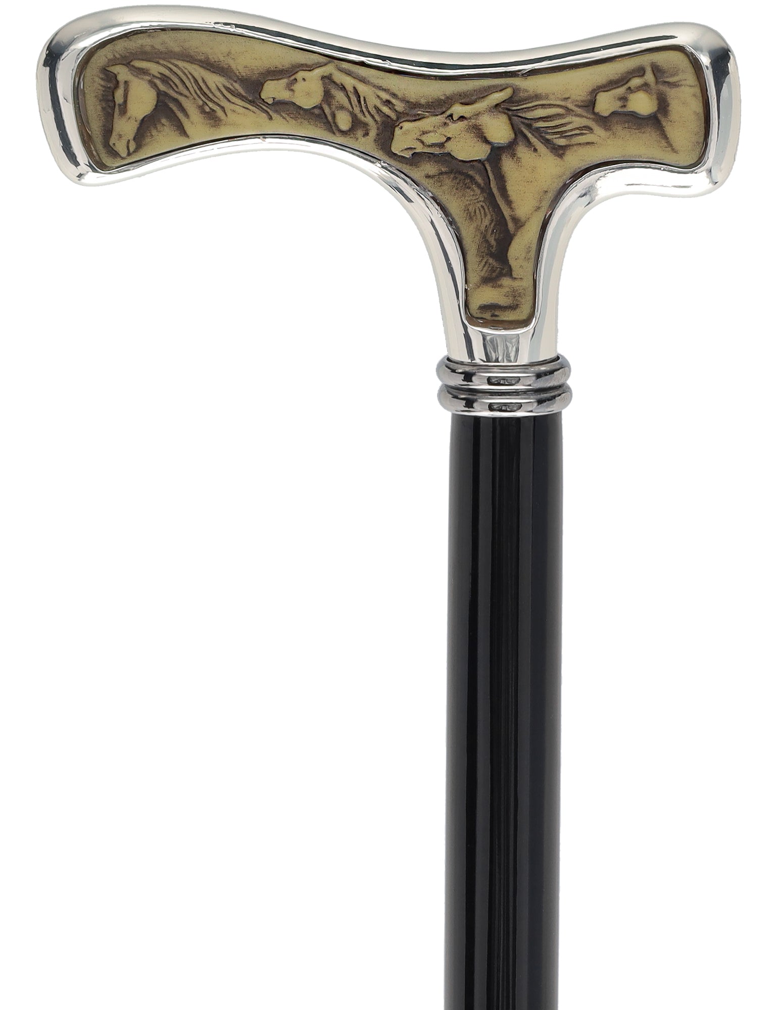 Italian Luxury Walking Stick in Silver with Intricate Horse Handle : Elegant Design Discount Amazon