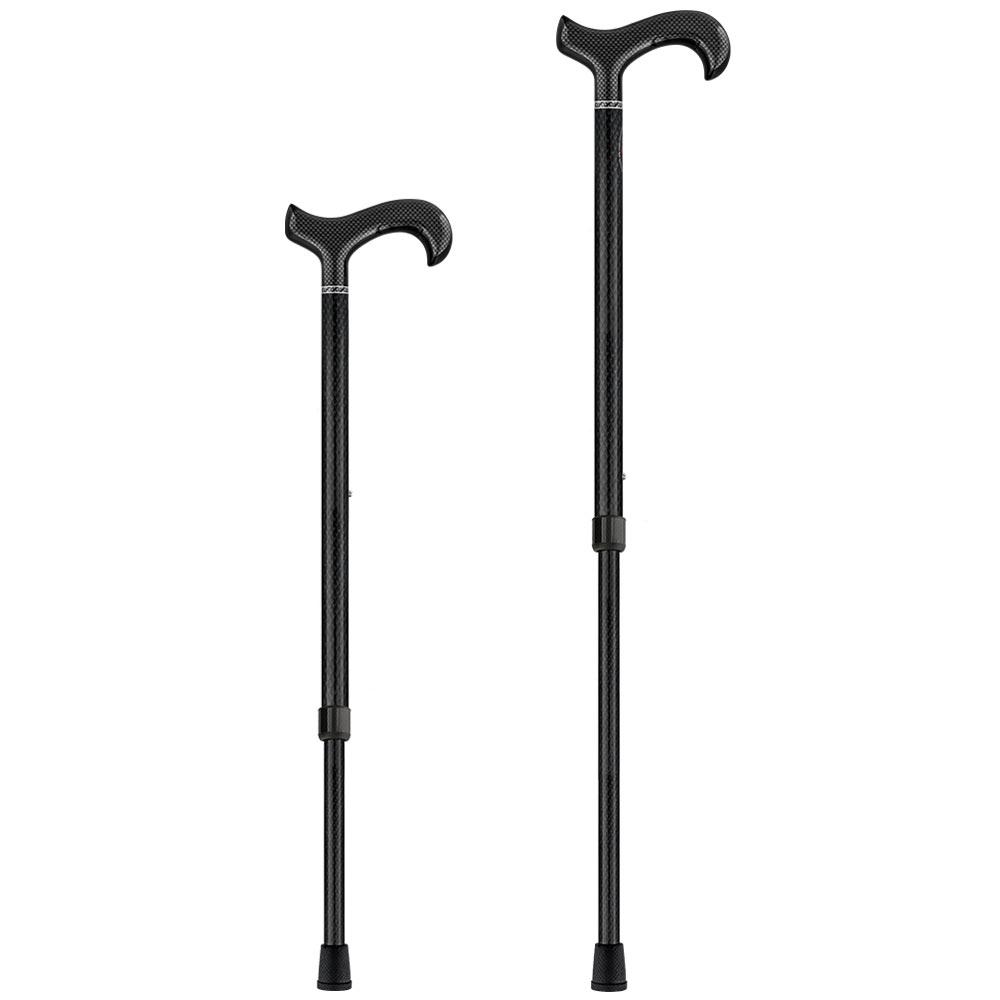 Black Carbon Fiber Derby: Triple Wound, Adjustable Cane Authentic Online