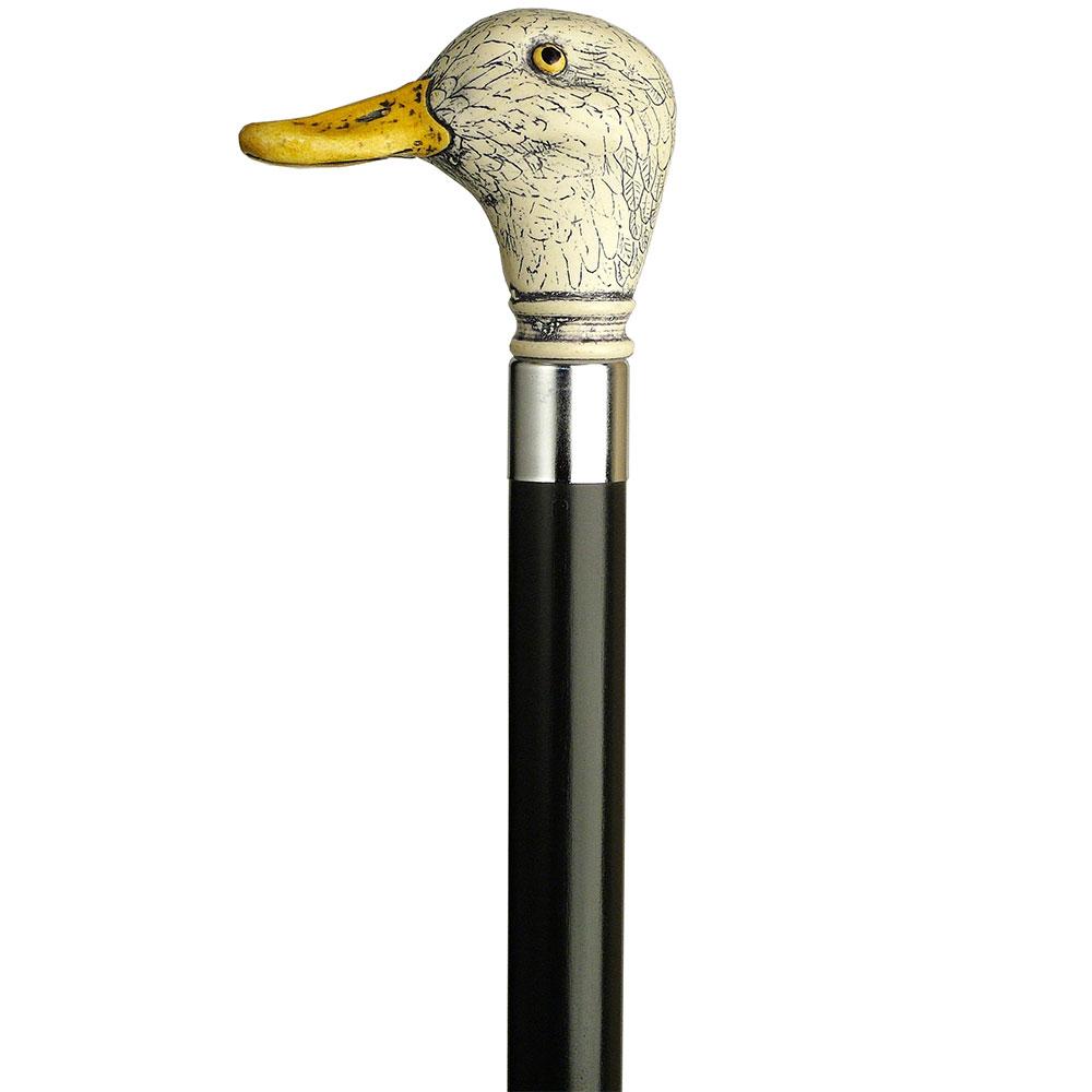 Scrimshaw Duck Head Cane - Unique Art Carved Design Release Dates Sale Online