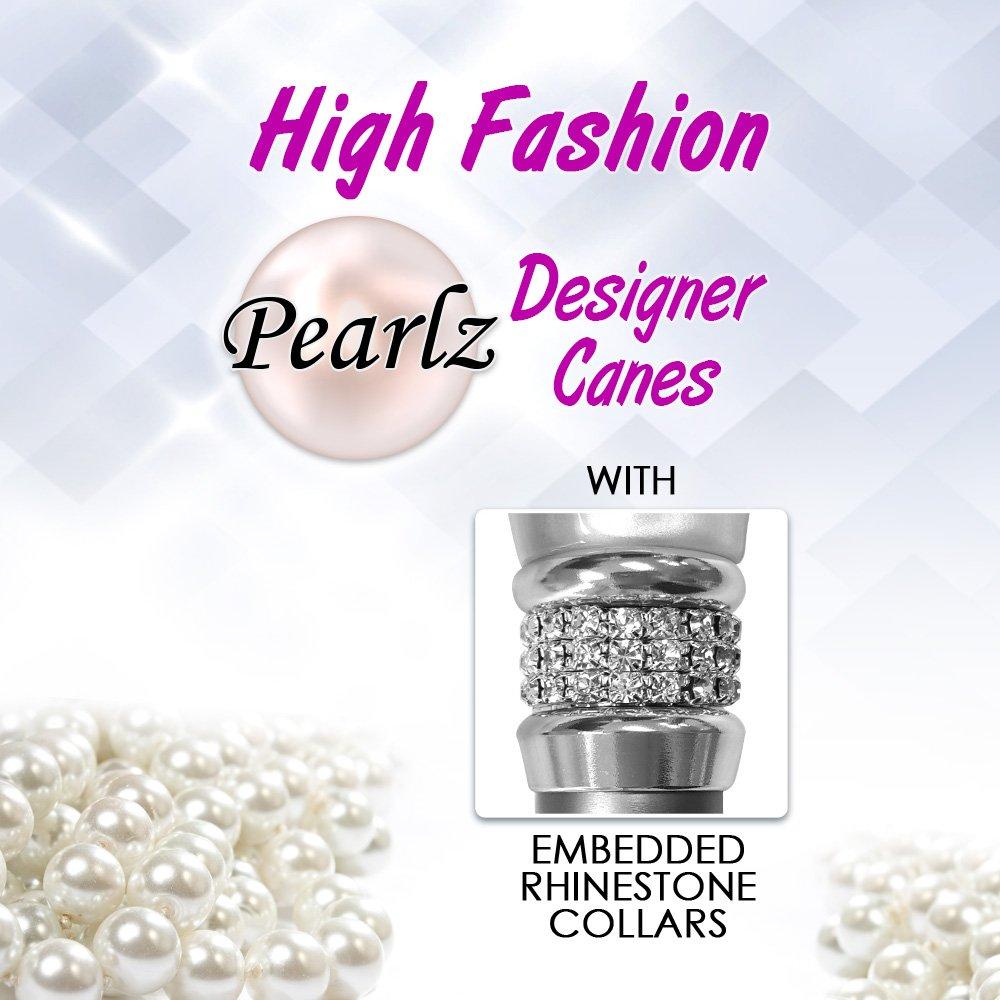Scratch and Dent Scarlet Pearlz w/ Rhinestone Collar and Scarlet Swirl Designer Adjustable V1723Cane With Credit Card Free Shipping