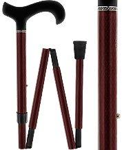 Scratch and Dent Mahagony Red Triple Wound Derby Walking Cane With Adjustable Folding Carbon Fiber Shaft and Collar V3435 Marketable Cheap Pice