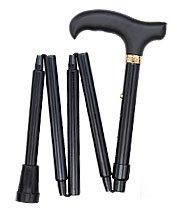 Scratch and Dent Black Mini Compact Adjustable Folding Cane V1268 Discount Fashion Style