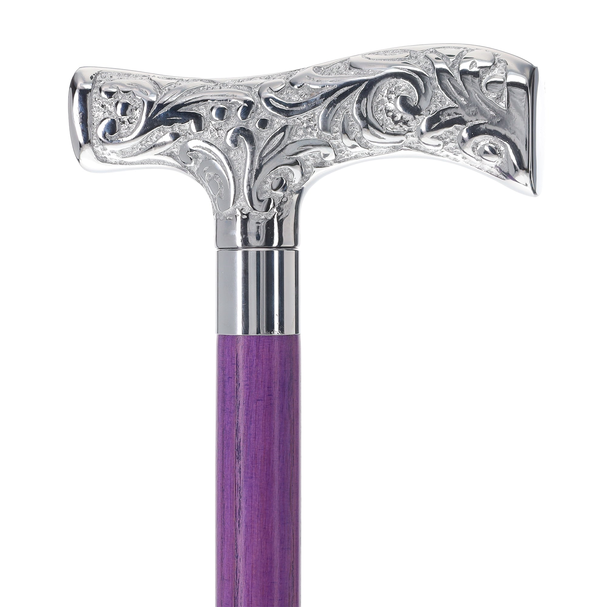 Exclusive Joker-Inspired Chrome T-Shape Cane: Stained Shaft Visit Sale Online