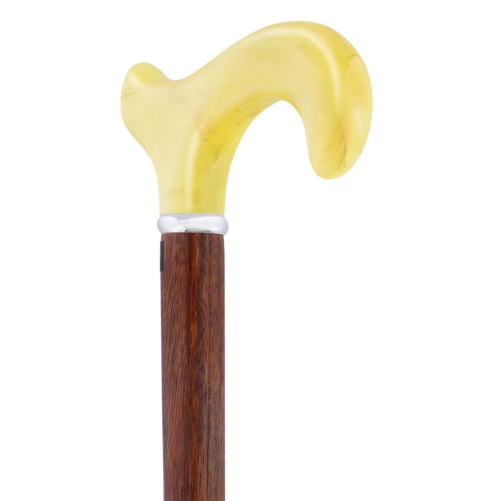 Scratch & Dent Lemon Ice Derby Walking Cane With Genuine Rosewood Shaft and Silver Collar V1460 Low Pice Sale Online