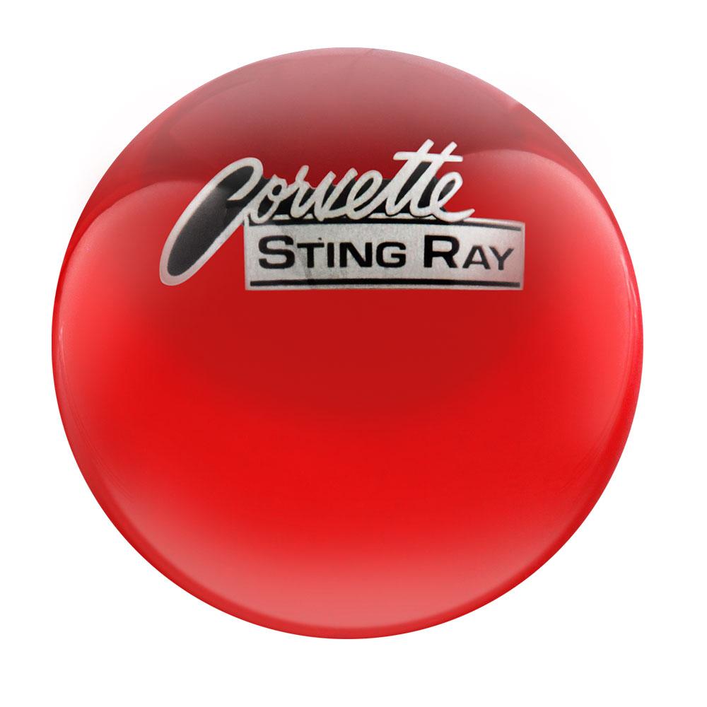 Licensed Corvette Sting Ray Vintage Emblem Red Round Knob Cane w/ Custom Wood Shaft & Collar Buy Cheap Best Sale