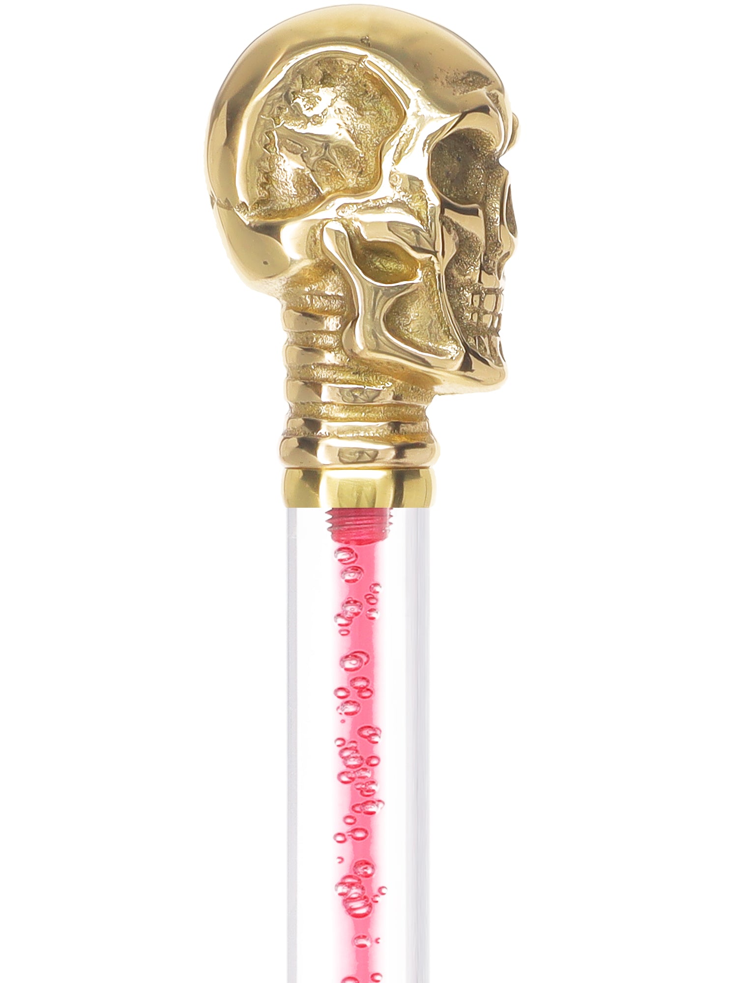 Color Crystal Elegance Brass Skull Cane with Invisible Acrylic Shaft Options Free Shipping 100% Guaranteed