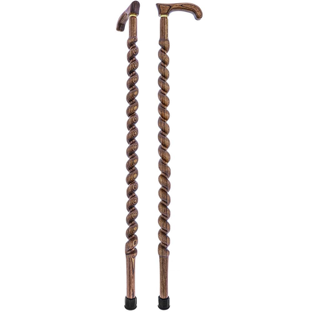 USA-Made Twisted Spiral Cane: Brown Durable Colorwood Laminate Discount For Cheap