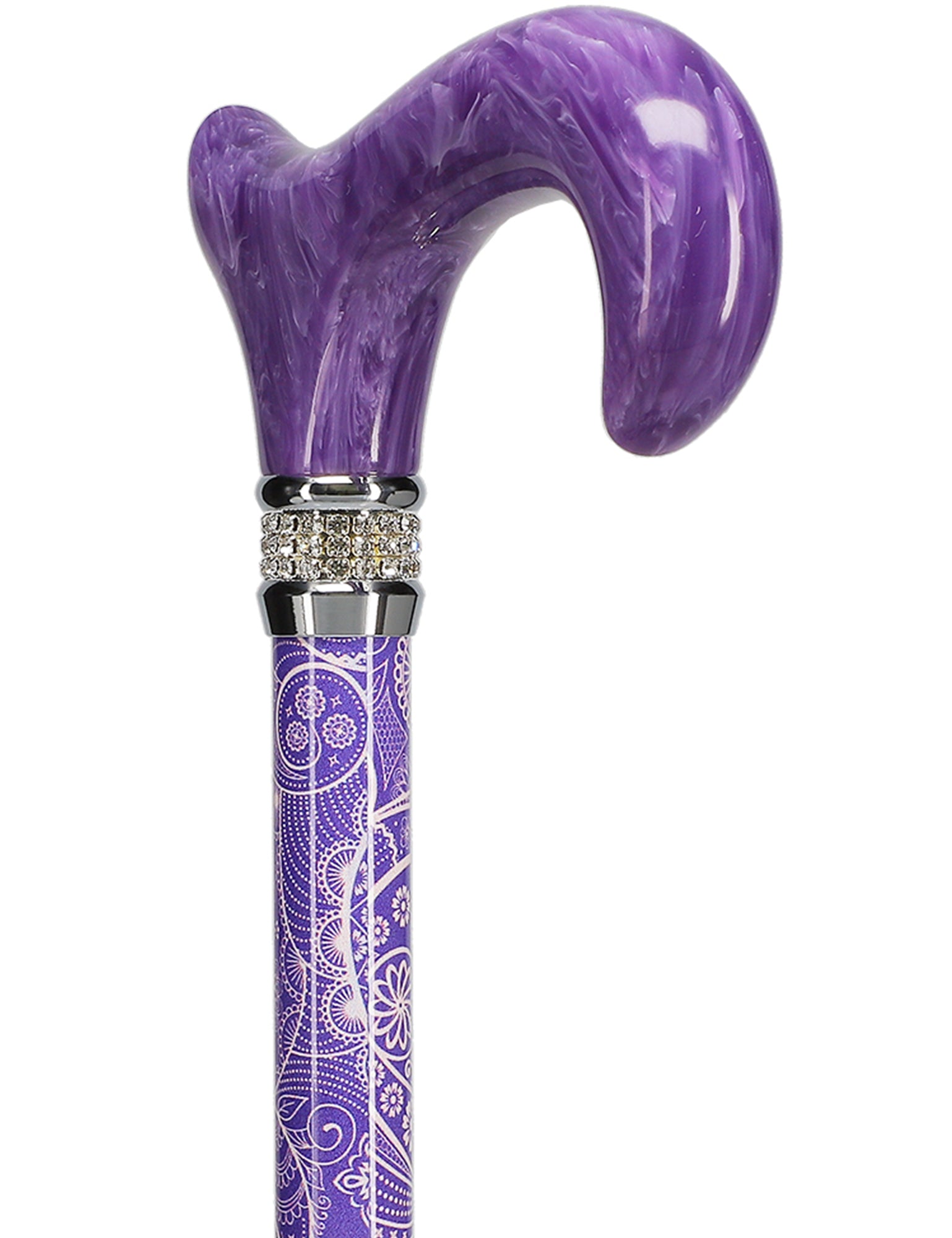 Rhinestone Designer Cane: Pearlz Purple Pattern & Swirl Sale With Paypal