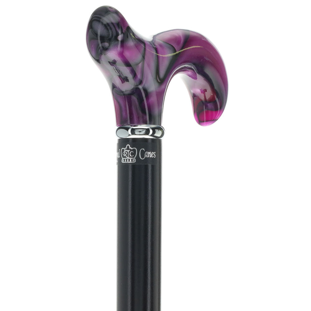 Scratch and Dent Vivid Purple Swirl Derby Cane: Pearlescent Acrylic V3459 Huge Surprise