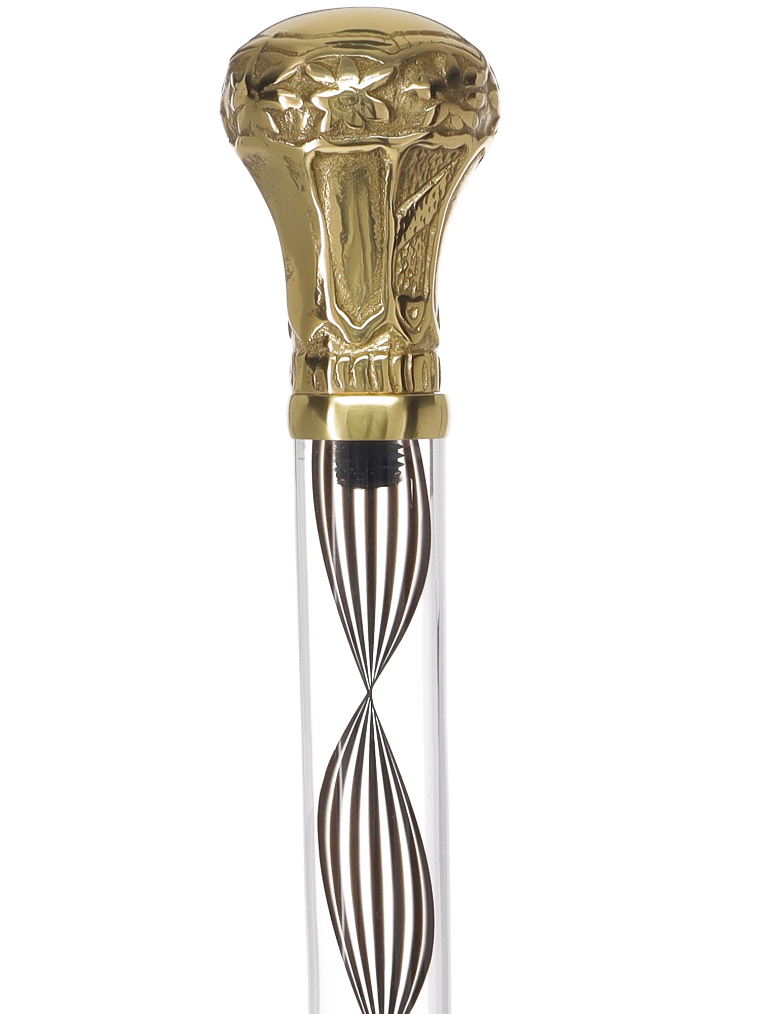 Crystal Elegance Brass Knob Cane with Invisible Acrylic Shaft Options Outlet Huge Surprise