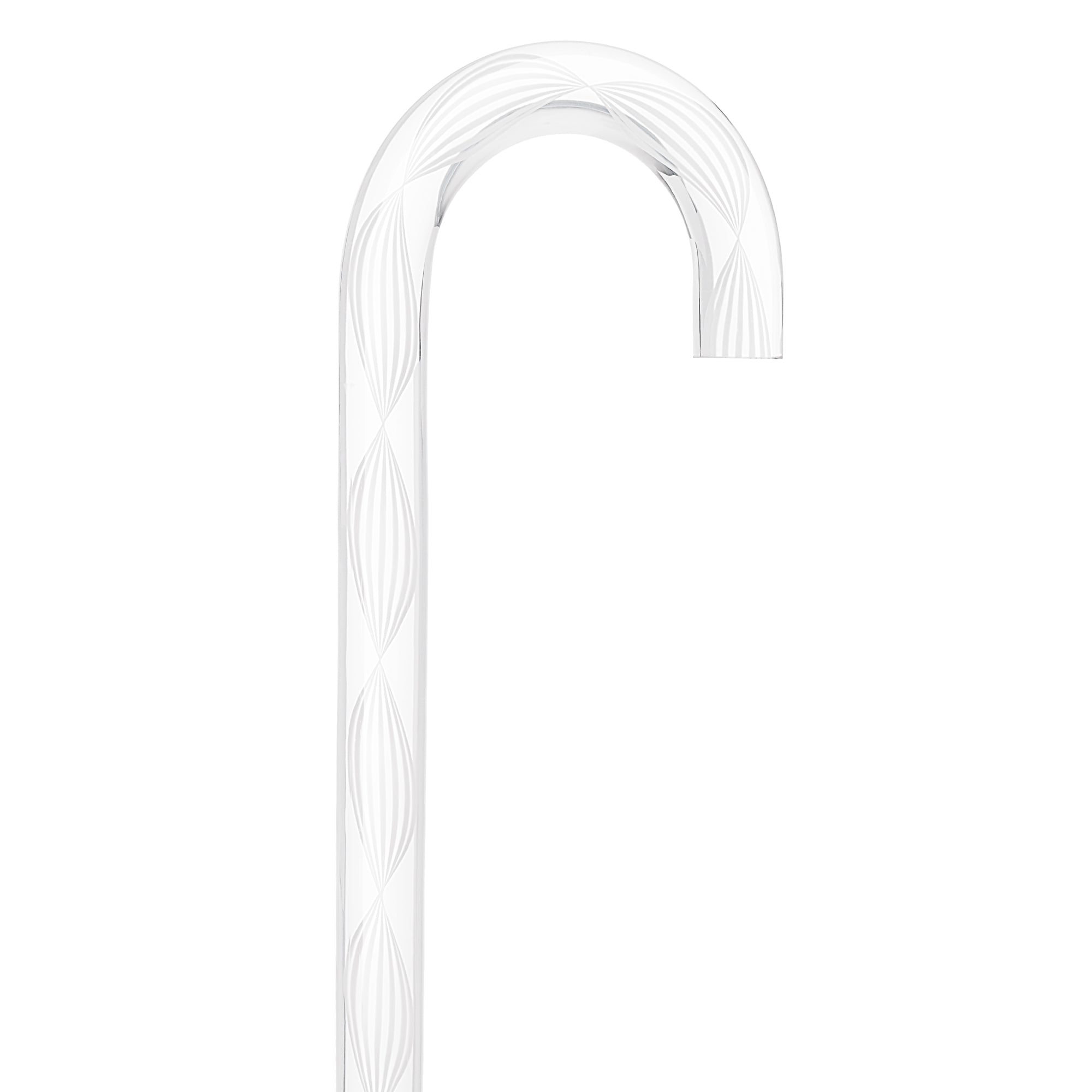 Alabaster Helix Cane: White Twists in Invisible Clear Shaft Cheap Sale Best Store To Get